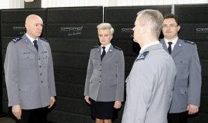policjanci podczas uroczystości wprowadzenia nowych zastępców komendanta Miejskiego Policji w Częstochowie